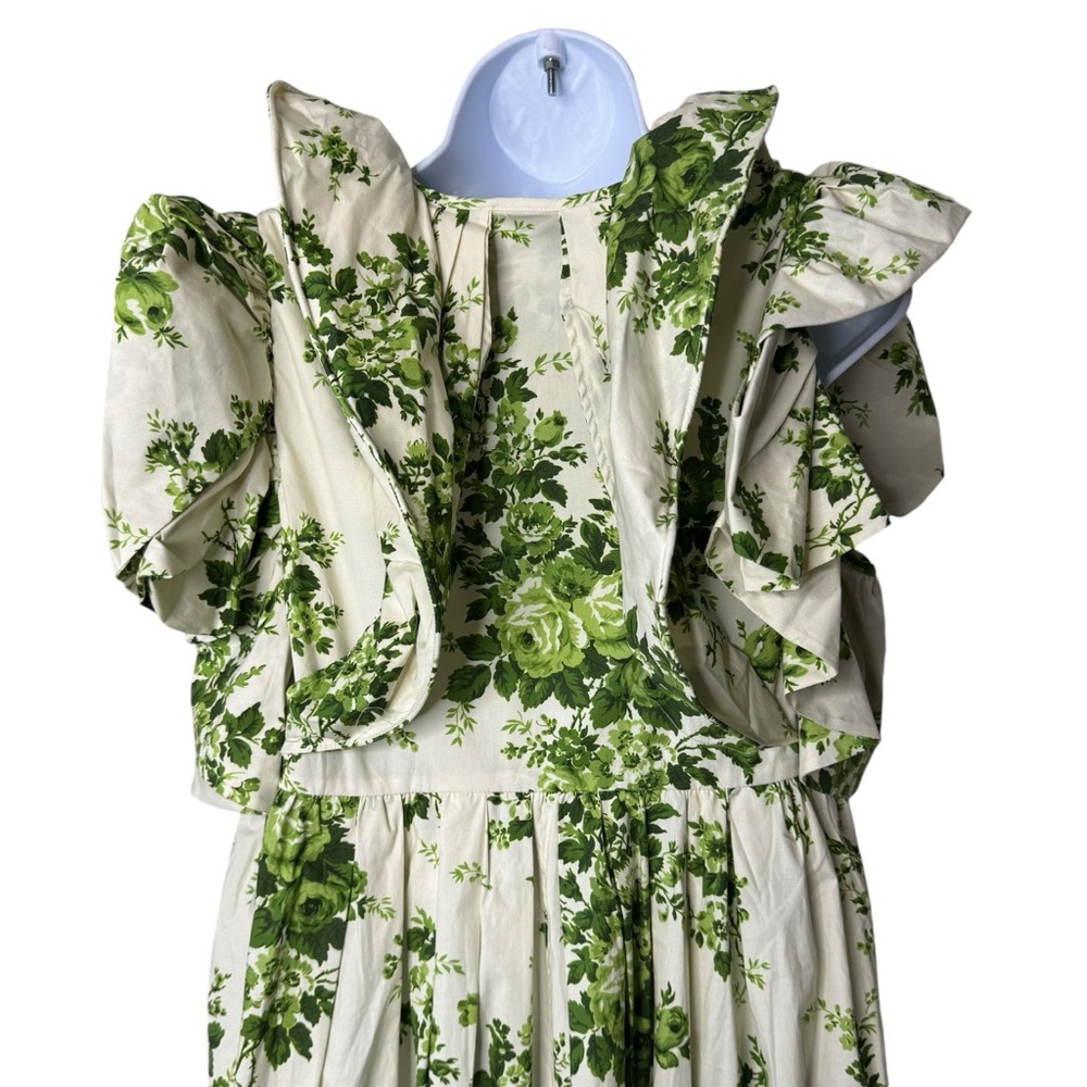 Tuckernuck White Midi Dress with Green Floral Print - Picture 8 of 10